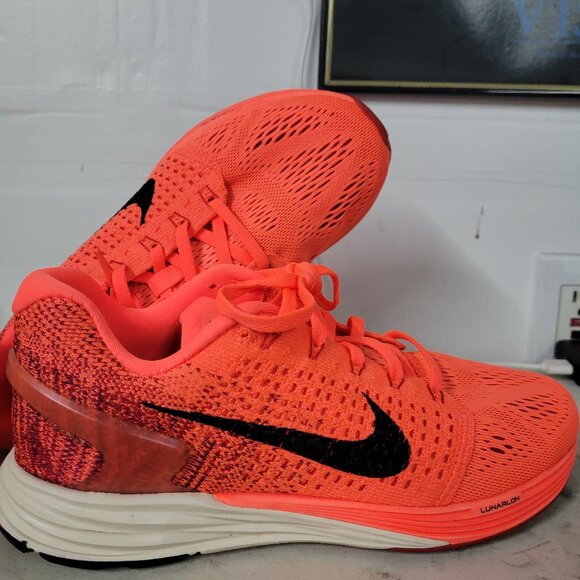 Nike Lunarglide 7 - Bright Crimson Lunarlon Running Shoes (Mens US Size 7) - Picture 1 of 5